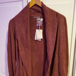 Barefoot Dreams Cozychic lite circle cardigan in Rosewood